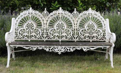 A cast iron Coalbrookdale pattern bench,