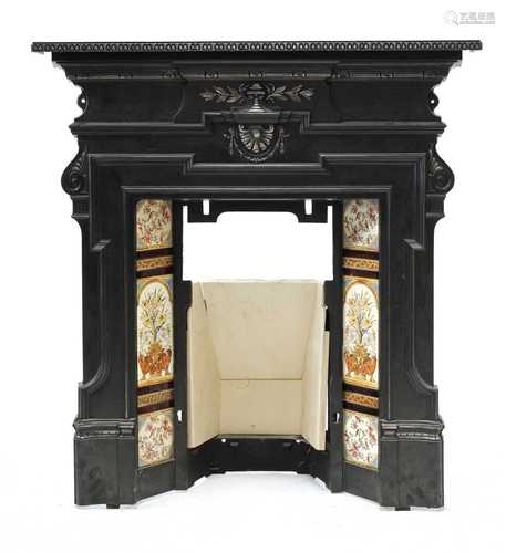 A Victorian cast iron fire surround,