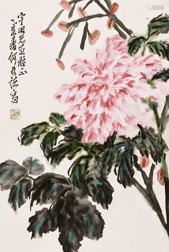 何水法 花卉 设色纸本镜心