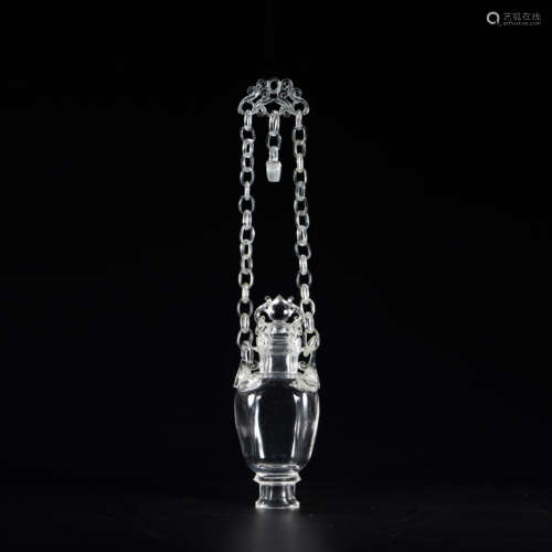 QING DYNASTY, CHINESE CRYSTAL BOTTLE WITH A LINE