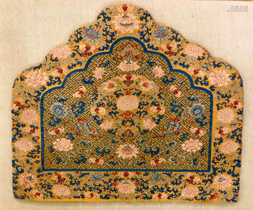 QING DYNASTY, KESI BACK CUSHION WITH CHRYSANTHEMUMS PATTERN