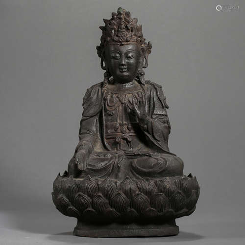 MING DYNASTY, CHINESE BRONZE BUDDHA SITTING STATUE