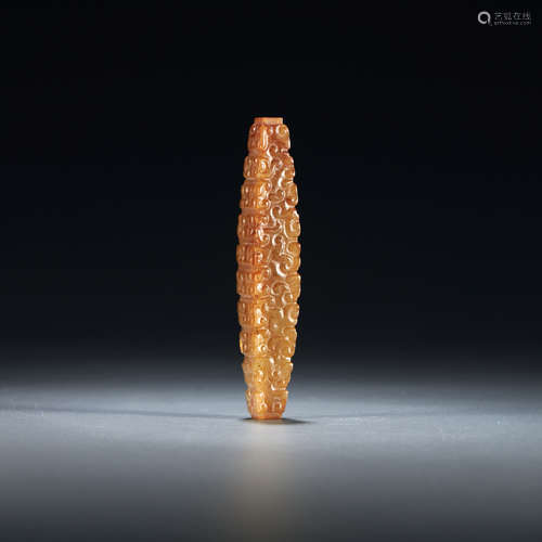 HAN DYNASTY, CHINESE HETIAN JADE TUBE