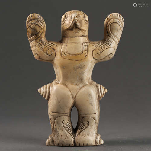 CHINESE RED MOUNTAIN CULTURE, WHITE JADE FROGMAN