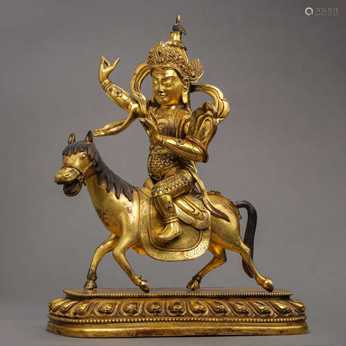 MING DYNASTY, BRONZE GILT BUDDHA STATUE