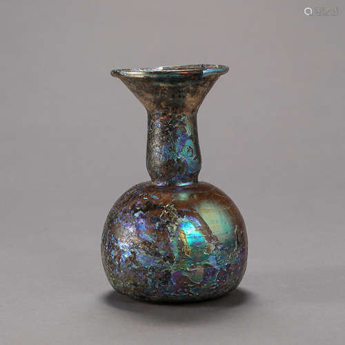 TANG DYNASTY, CHINESE BUDDHIST GLASS RELIC BOTTLE