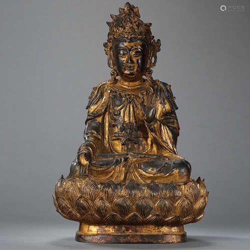 MING DYNASTY, GILT BRONZE BUDDHA STATUE