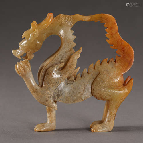 HAN DYNASTY, CHINESE HETIAN JADE DRAGON