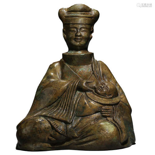 HAN DYNASTY CHINESE BRONZE HUMAN FIGURE