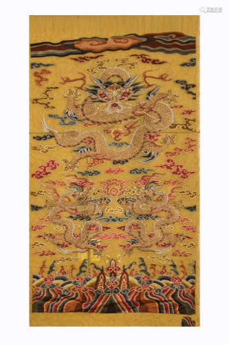 CHINESE ANCIENT EMBROIDERY HANGING PANEL
