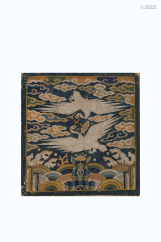 CHINESE ANCIENT EMBROIDERY RANK BADGE