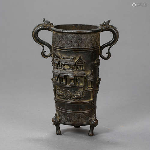 ANCIENT CHINESE BRONZE CUP