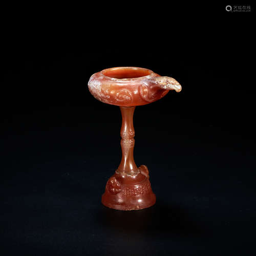 ANCIENT CHINESE AGATE LAMP