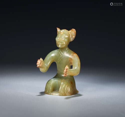 ANCIENT CHINESE HETIAN JADE HUMAN FIGURE