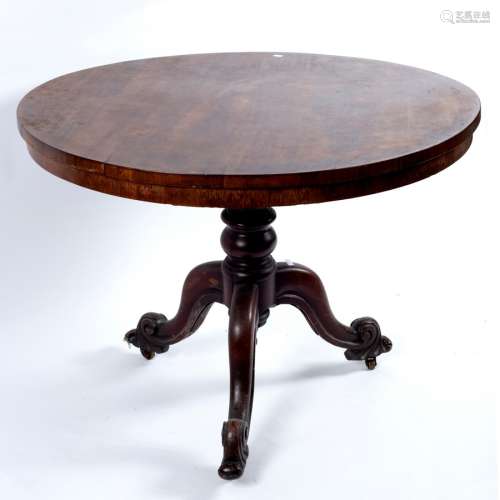 A Victorian rosewood breakfast table, circa 1840,