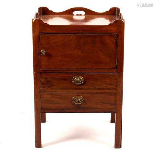 A George III mahogany tray top commode,