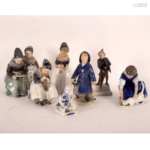 Six Royal Copenhagen figures,