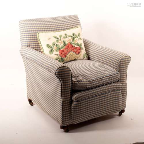 An Edwardian upholstered armchair,