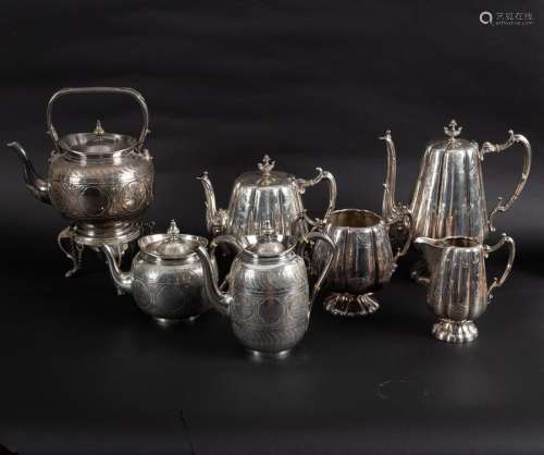 A silver plated tea kettle,