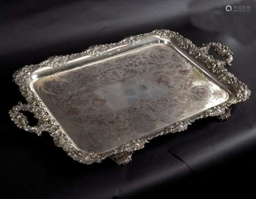 A silver plated two-handled tray,