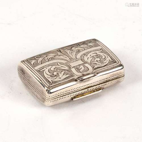 A George IV miniature silver vinaigrette, Joseph Willmore, Birmingham 1828,