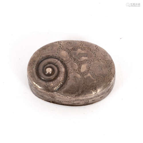 A George III silver vinaigrette, Matthew Linwood, Birmingham 1804, of snail shell form,
