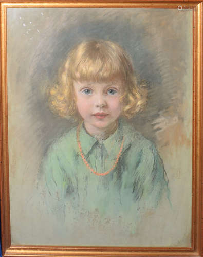 Isaac Michael Cohen (1884-1951), Portrait of a young child, pastel, signed lower right, 59 x 44cm