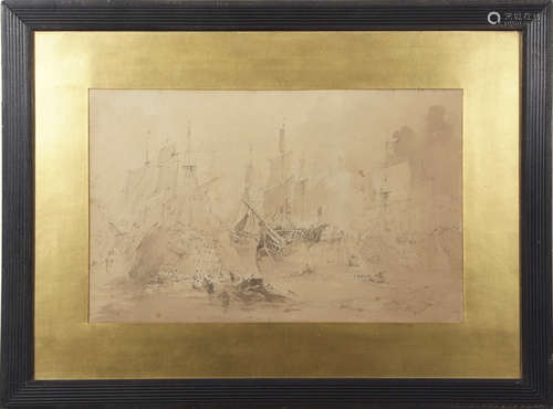 Attributed to Philippe Jacques de Loutherbourg (1740-1812), A sea battle (possibly a study for his