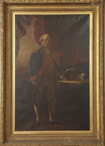 English School (19th century), Full length portrait of an Admiral, possibly one of Nelson's