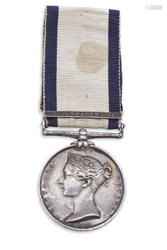 Naval General Service Medal, clasp Copenhagen 1801, to [Gunner] Henry Harris [HMS Zephyr],very minor