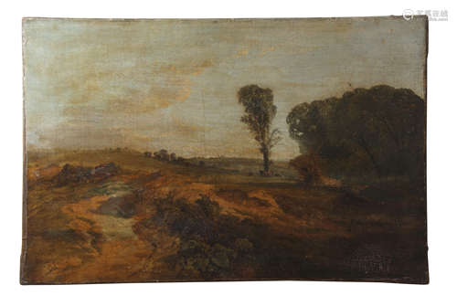 James Peel (1811-1906), Extensive landscape, oil on canvas, signed lower left, 34 x 51cm, unframed