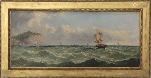 John James Wilson (1818-1875), Shipping Off Scarborough, oil on board, signed lower right, 16 x