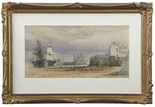 John Callow (1822-1878), Coastal view, possibly Isle of Man, watercolour, signed and dated 1874