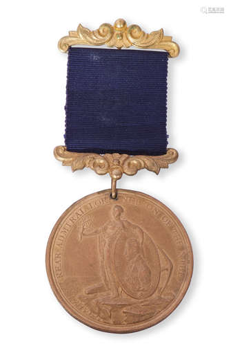 Davidson's Nile Medal, gilt-bronze as issued to Petty Officers, fitted with a gilt metal ring