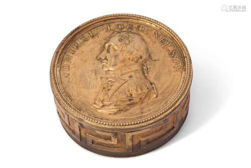 Gilt metal medallic portrait box 