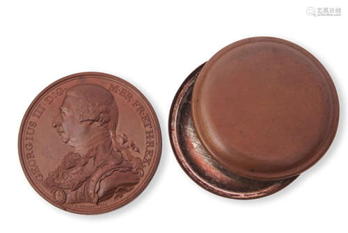 Bronze medal for King George III and the British victories of 1798, obverse with bust of George III,