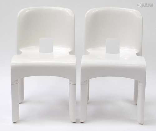 Pair of Kartell Universale chairs designed by Joe Colombo, numbered 4867, each 72cm high : For