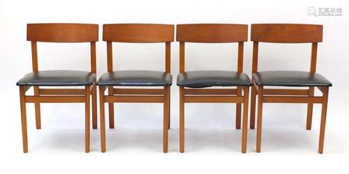 Set of four 1970's teak dining chairs, each 71cm high : For Condition Reports Please Visit Our