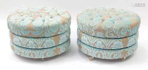 Two contemporary Italian footstools by Pigoli, each 44cm high x 65cm in diameter : For Condition