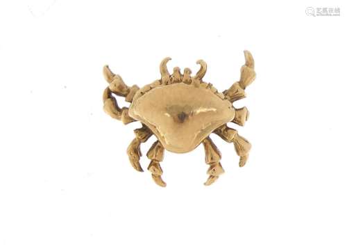 9ct gold model of a crab, 1cm in length, 1.4g : For Condition Reports Please Visit Our Website,