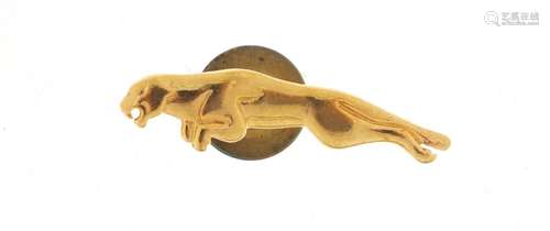 9ct gold Jaguar lapel pin, 3cm in length, 2.5g : For Condition Reports Please Visit Our Website,