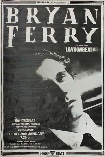 Bryan Ferry Harp Lager music poster, 150cm x 104cm : For Condition Reports Please Visit Our Website,