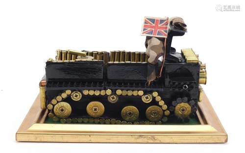 Military interest model of a World War II D Day M3 half track using shells, 25cm in length : For