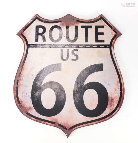 Decorative Route 66 sign, 51cm high : For Condition Reports Please Visit Our Website, Updated Daily