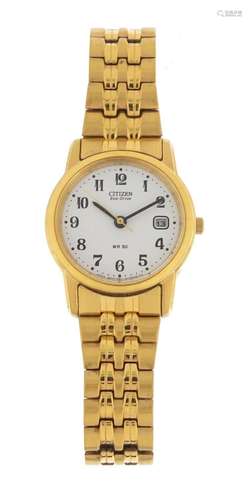 Ladies Citizen Eco-Drrive wristwatch with box and paperwork, 25mm in diameter : For Condition