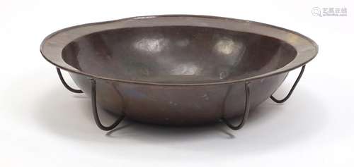 Large Arts & Crafts copper bowl, 45.5cm in diameter : For Condition Reports Please Visit Our