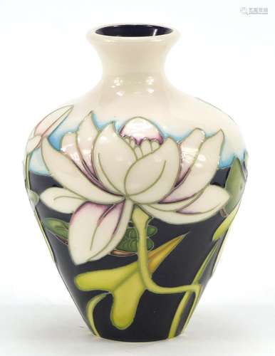 Moorcroft pottery vase hand painted with lilies, dated 2012, 10.5cm high : For Condition Reports