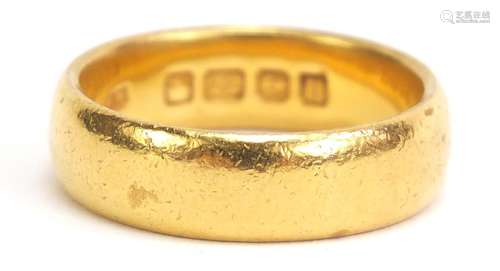 22ct gold wedding band, size M, 8.0g : For Condition Reports Please Visit Our Website, Updated Daily