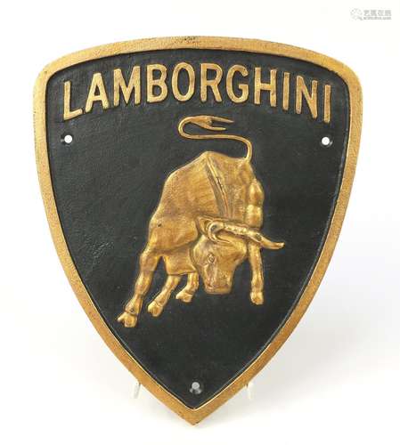 Lamborghini design painted metal wall plaque, 29cm high : For Condition Reports Please Visit Our