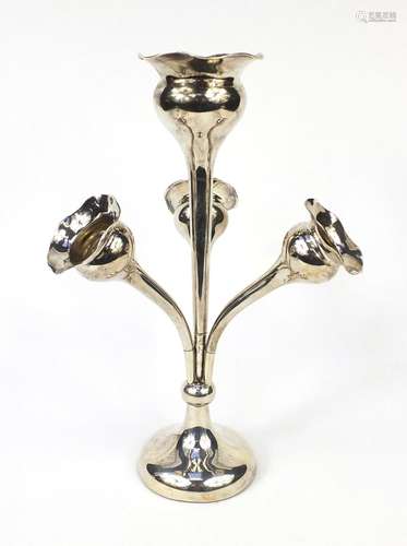 Silver four branch epergne, Birmingham 1913, 37cm high, 929.5g : For Condition Reports Please